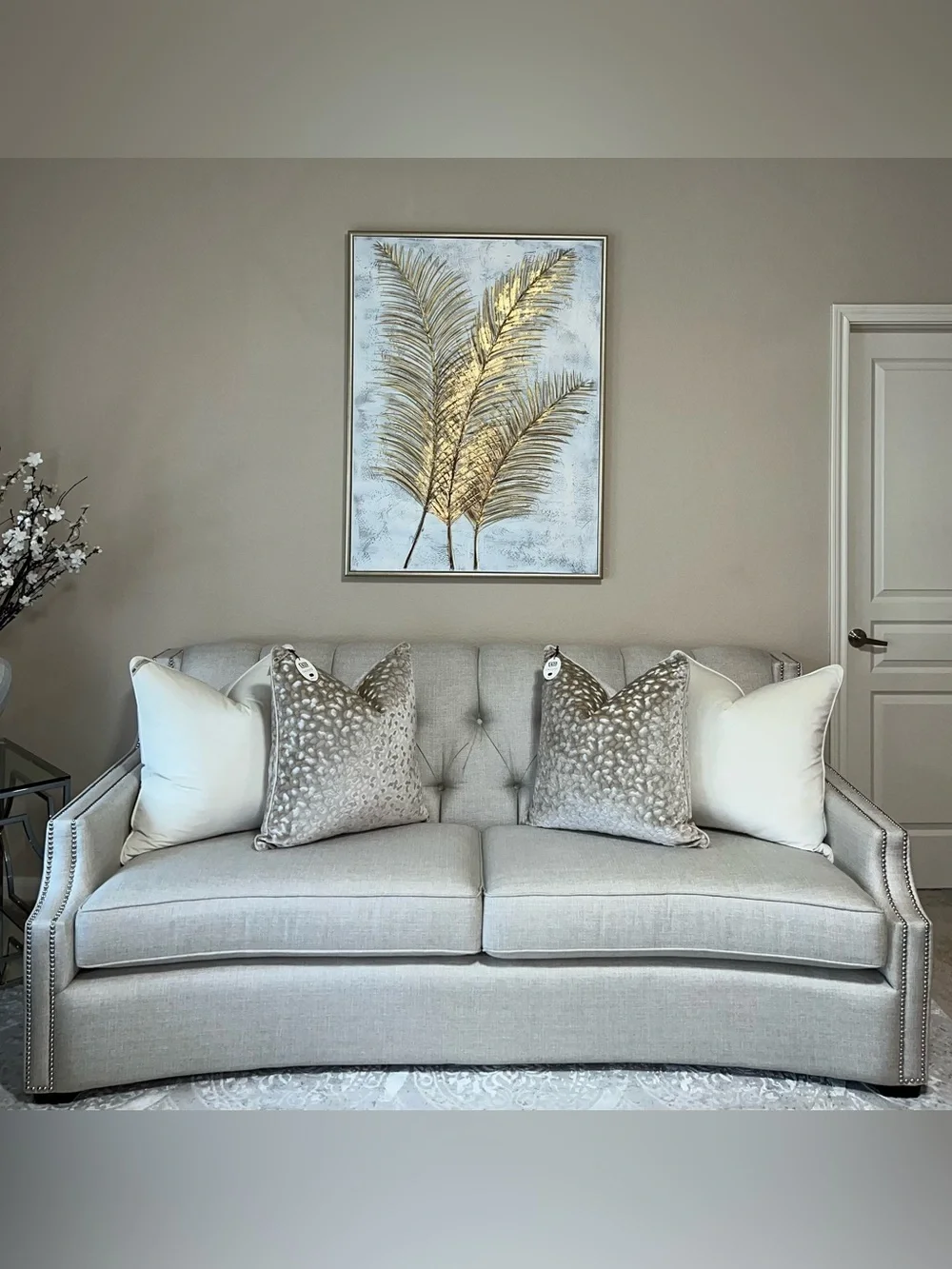 1-NWT CALLISTO HOME GOLD GRAY LEOPARD DESIGN LUXURY DECORATIVE PILLOW(T02753F11)